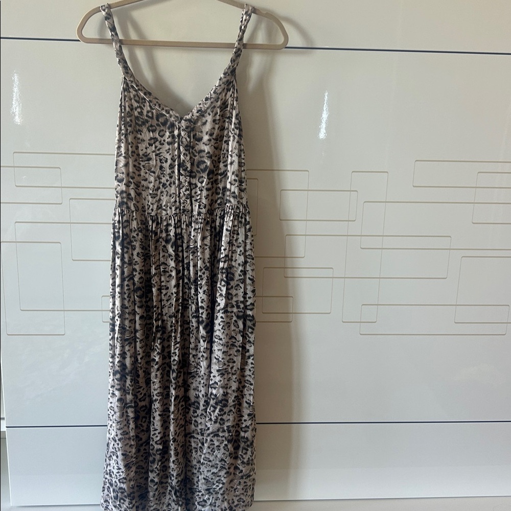 Rebecca Taylor Black and Gray Animal Print Dress